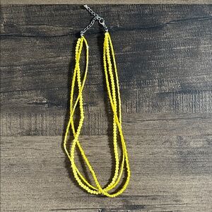 Tropical Trends Tri-Strand Beaded Necklace in Spring Yellow • NWOT